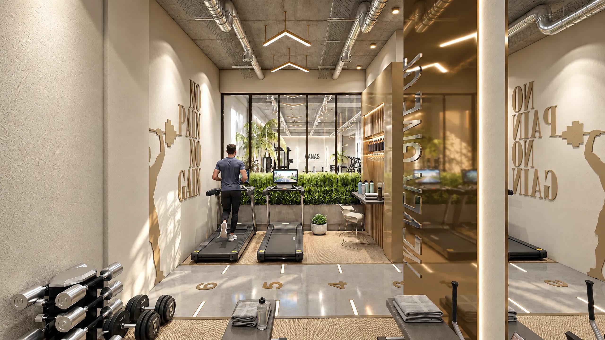 آي ماناس · المرافق المشتركة · Fitness salonu